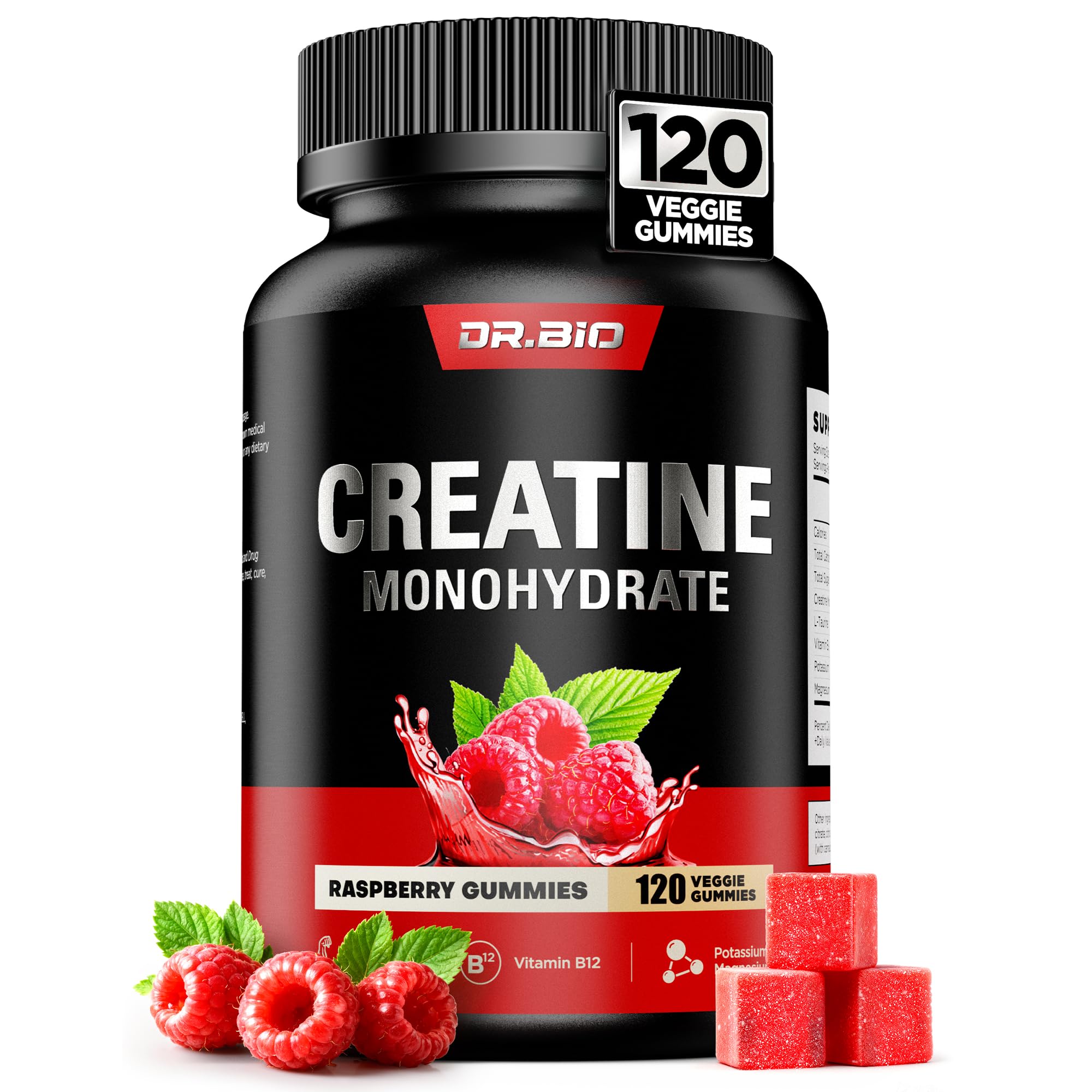 DR.BIO Instant Boost Creatine Gummies bottle on display for fast-muscle energy support.