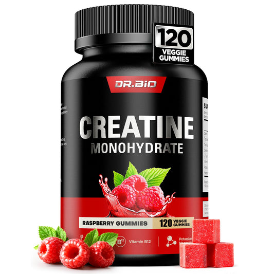 DR.BIO Instant Boost Creatine Gummies bottle on display for fast-muscle energy support.