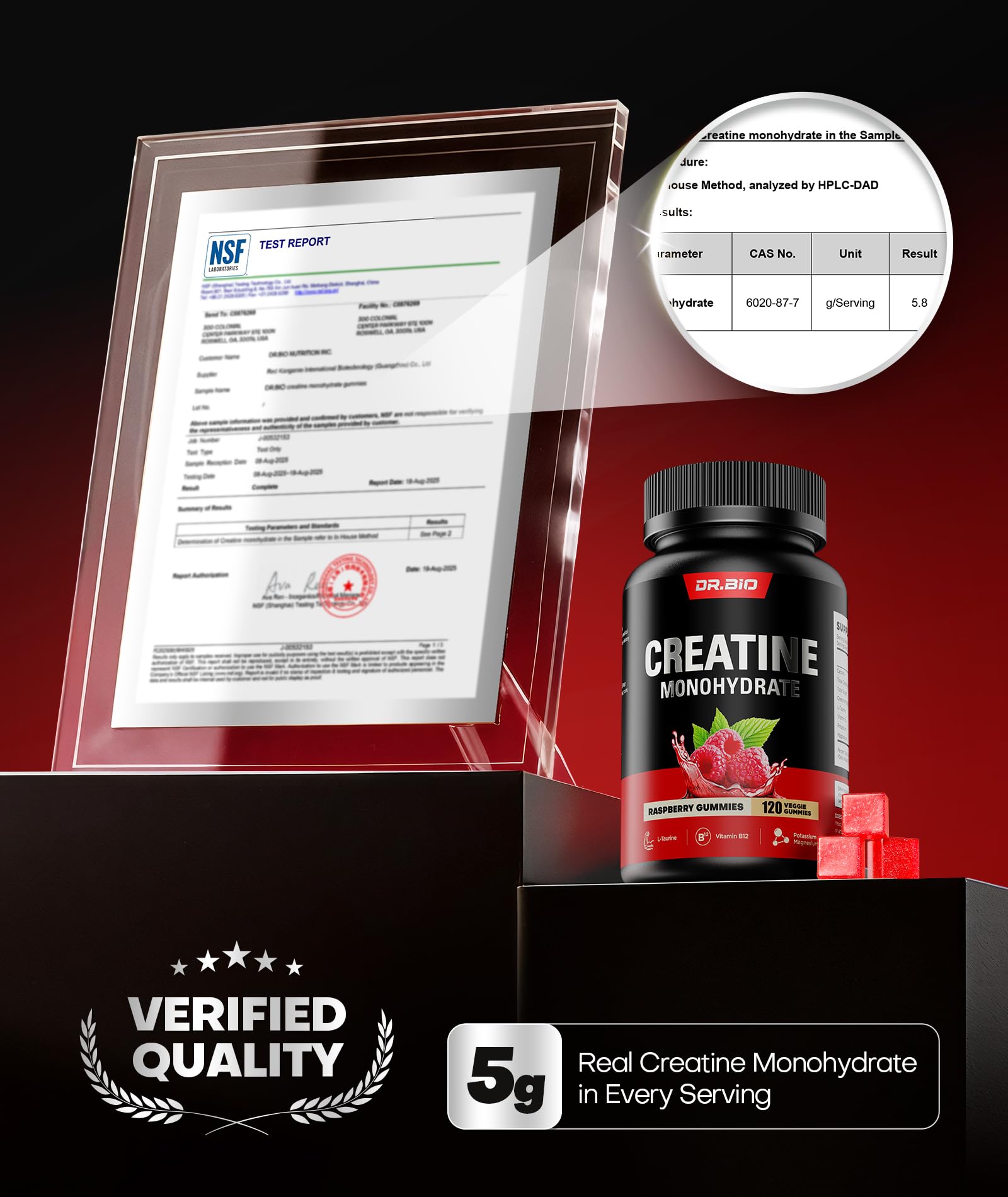 DR.BIO zero-sugar badge emphasizes a calorie-friendly workout boost.