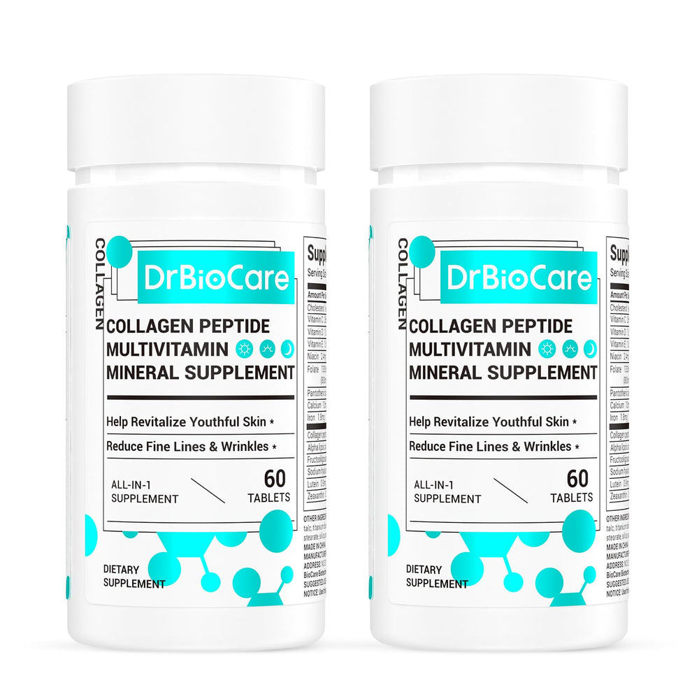 DrBioCare Collagen Peptides for Women bottle shown, supporting hydration and glow from within.