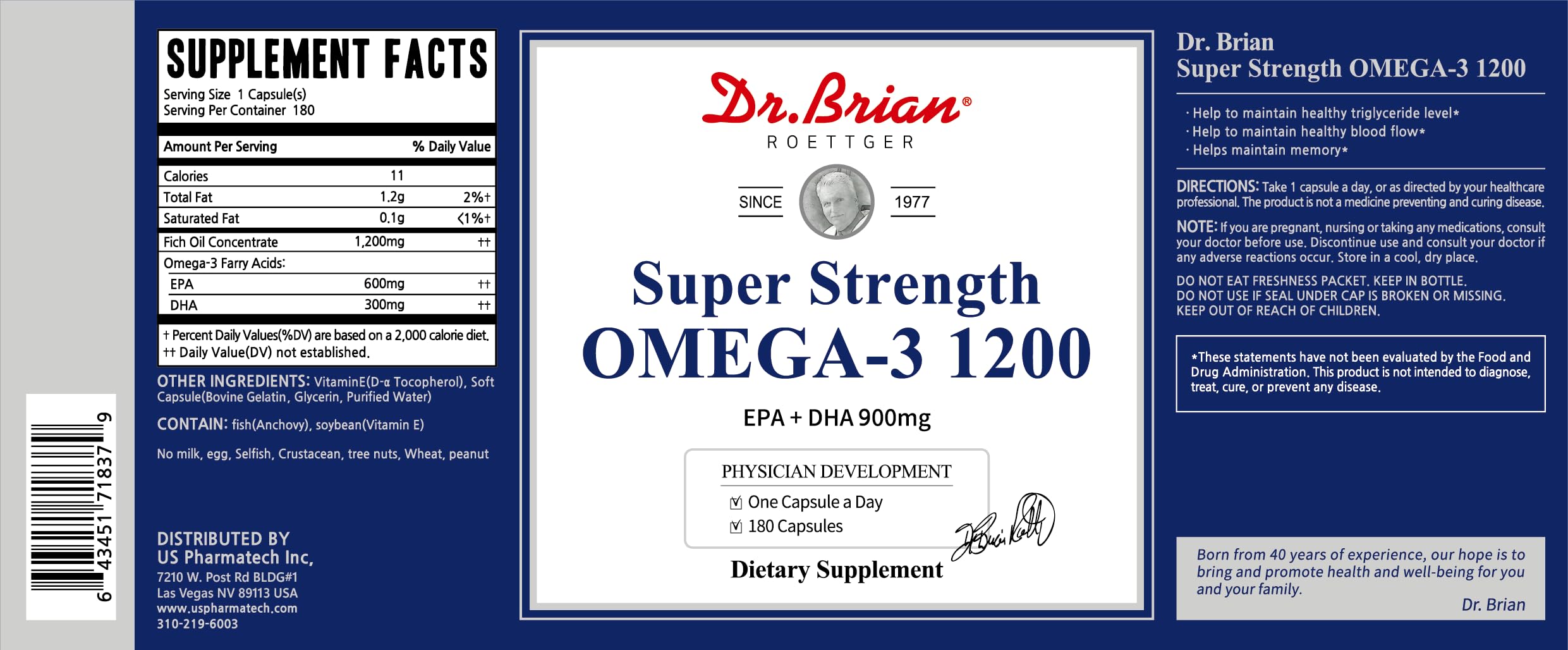 Dr.Brian Omega 3 from wild caught cod supports purity and sustainable sourcing
