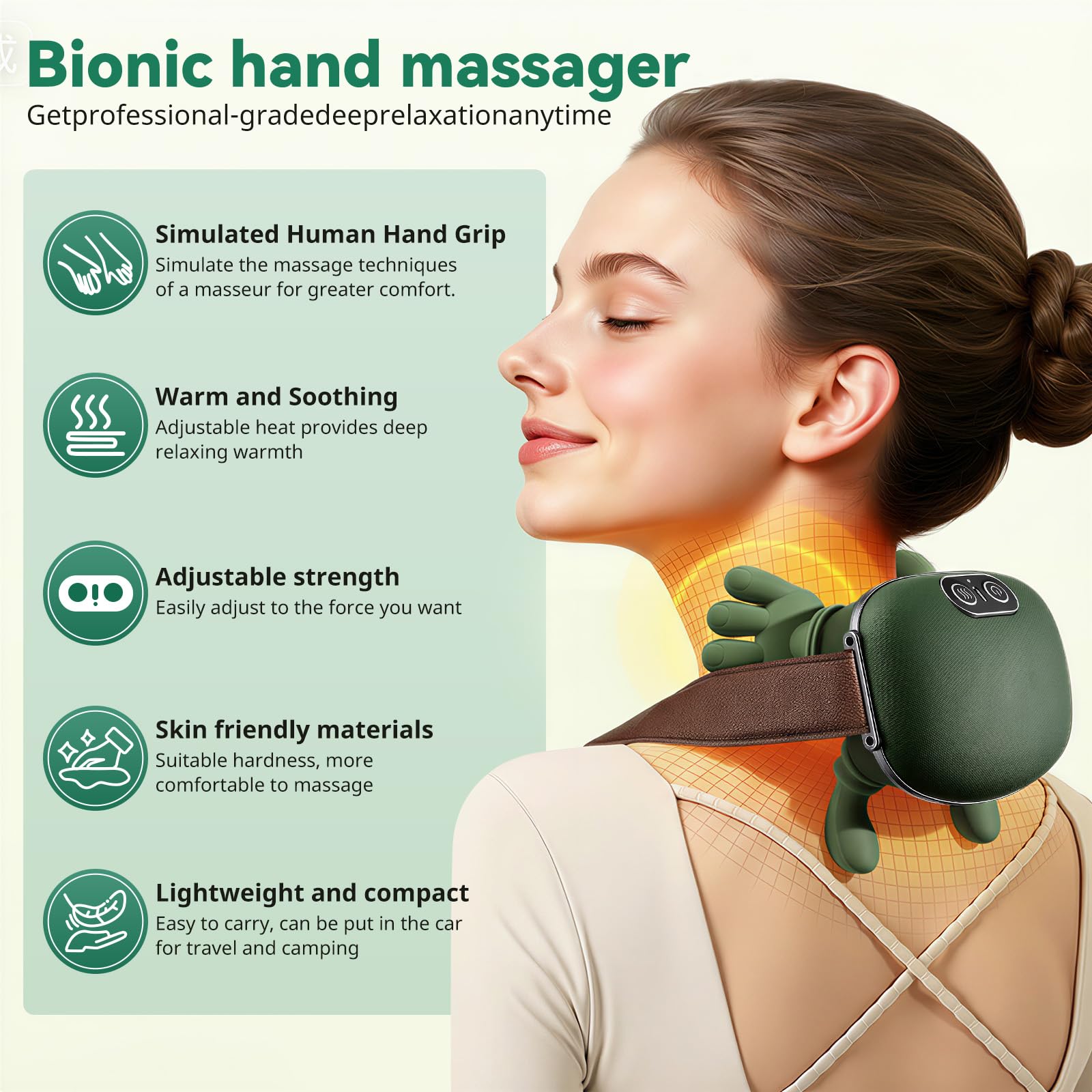 DR.BUNORDLE ergonomic curve-fit supports neck and shoulders for comfort.