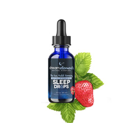 Dream Elements Liquid Sleep Drops bottle on nightstand for bedtime routine