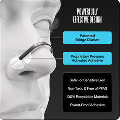 DREAM RECOVERY Second Wind nasal strip worn by athletes for steady breathing.
