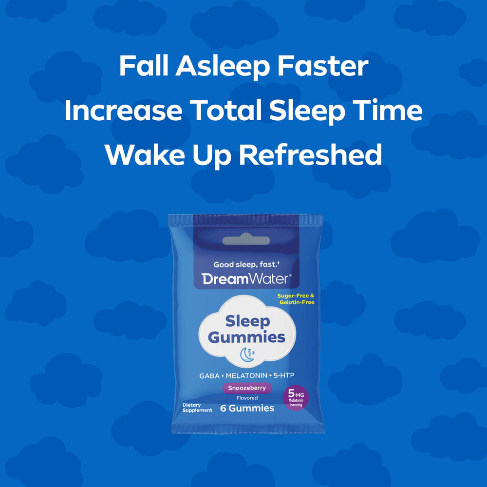 Dream Water on-the-go usage scenario for travelers seeking nighttime comfort.