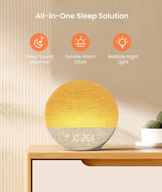 Dreamegg Sunrise 1 shows 29 soothing sounds for a calming bedtime routine.
