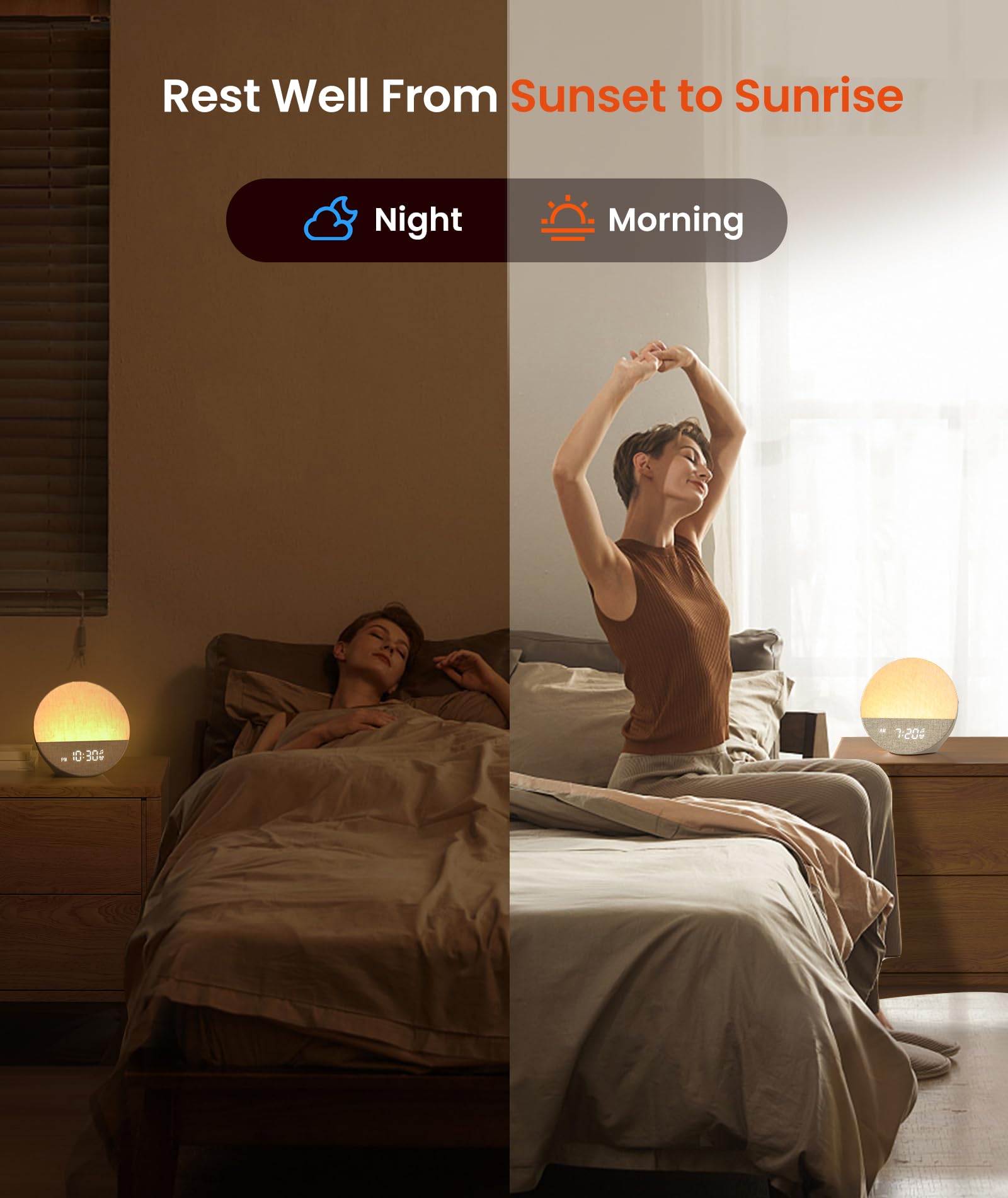 Dreamegg Sunrise 1 bedside sleep companion suitable for adults and kids.