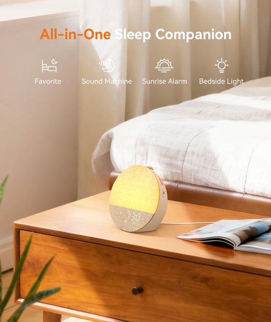 Dreamegg Sunrise 1 Pro soothing sounds help block distractions for focused wind-down.