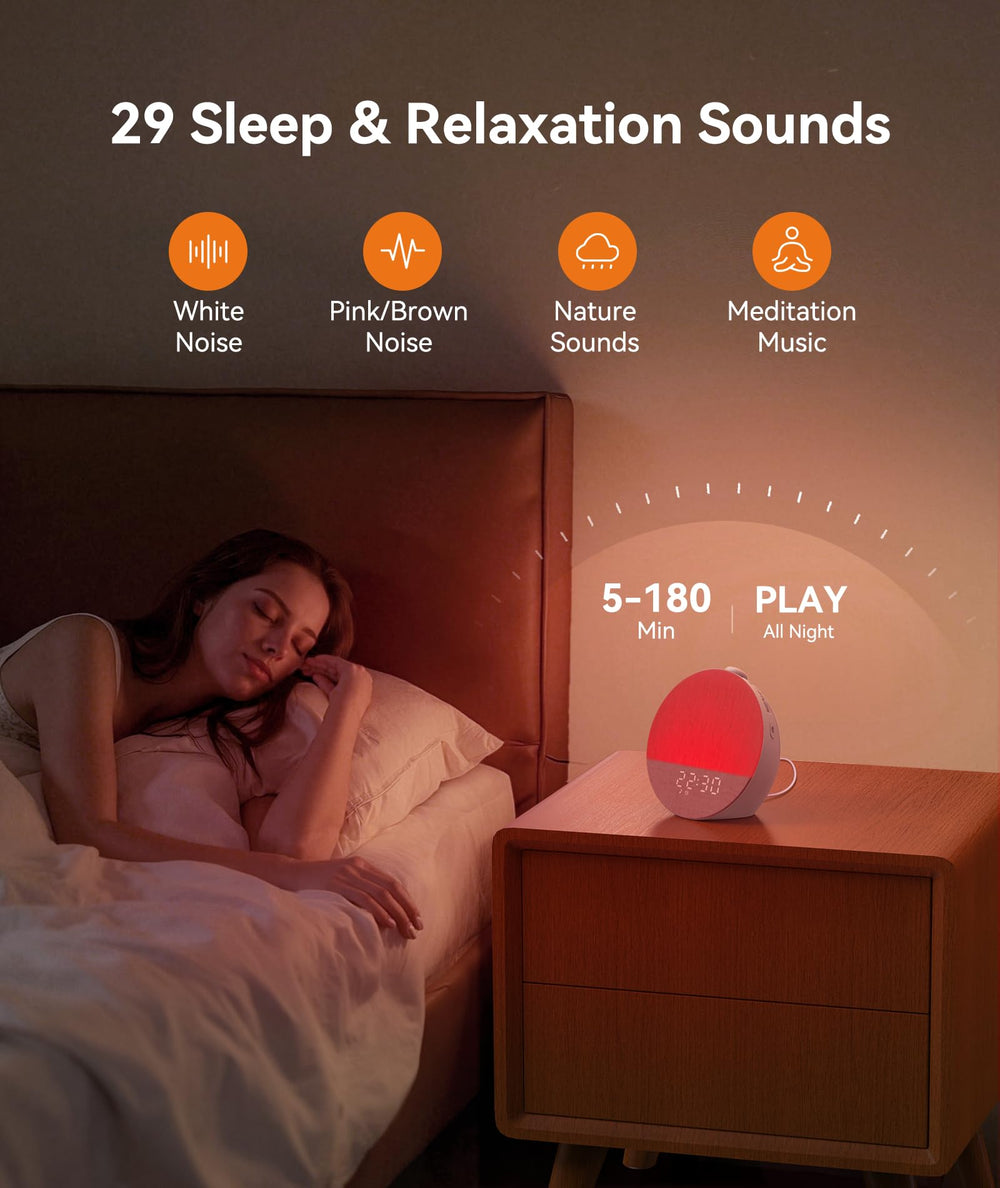 Dreamegg Sunrise 1 Pro compact bedside design fits neatly on a nightstand.