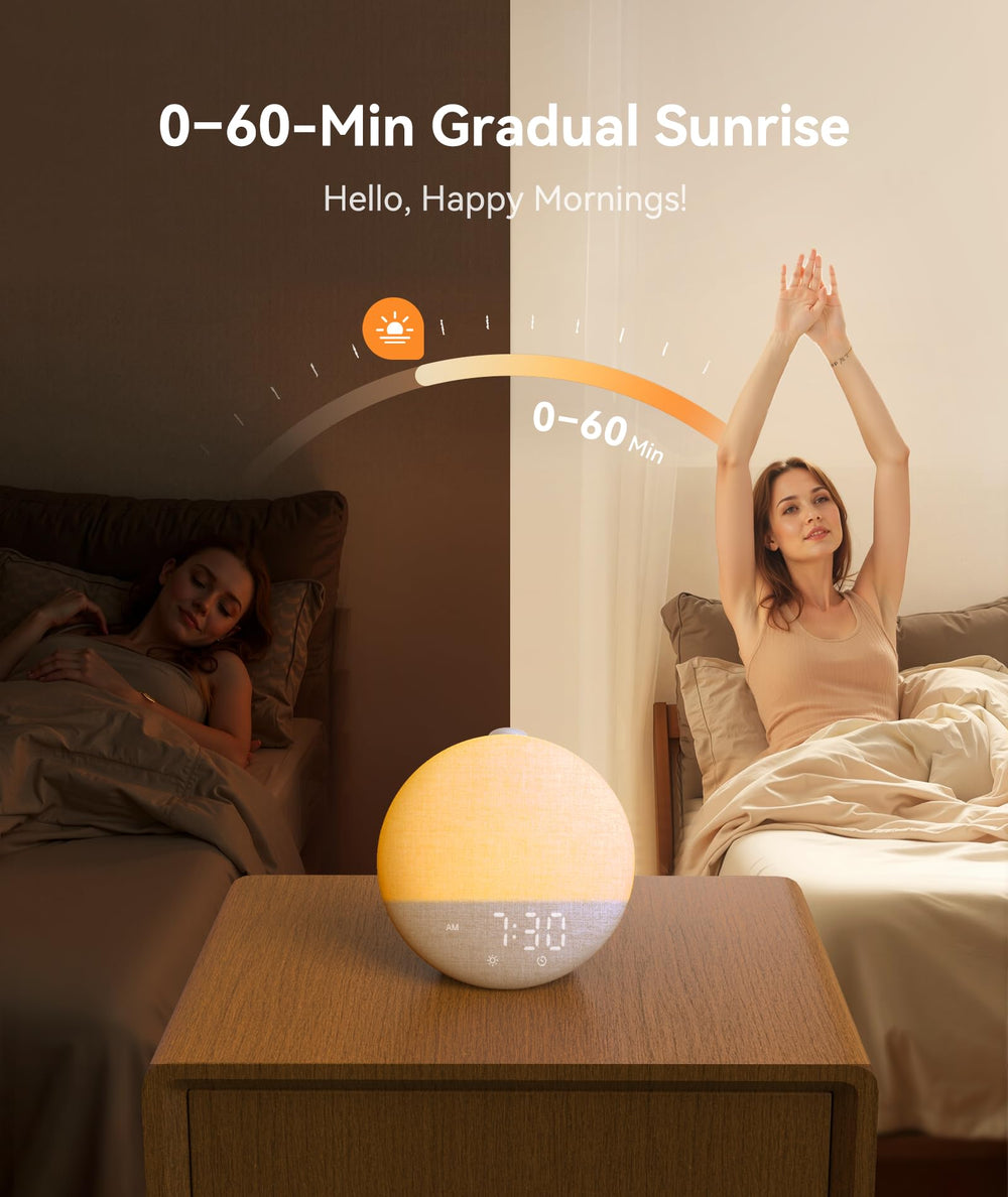 Dreamegg Sunrise 2 wake-up light complements sleep with soft illumination.
