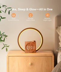 Dreamegg Sunrise Alarm Clock shows ambient color options to set mood.