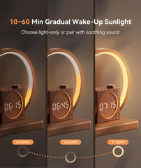 Dreamegg Sunrise Alarm Clock offers 25 soothing sounds for peaceful evenings.