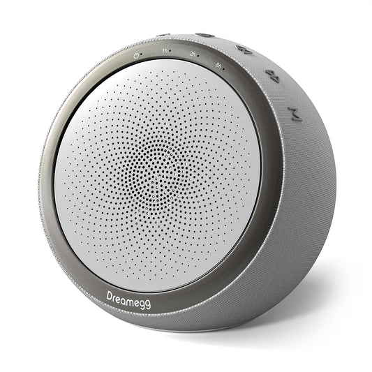 Dreamegg white noise machine front view for better sleep and focus.