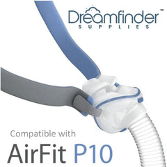 Dreamfinder Supplies ResMed p10 compatible strap, durable headgear for extended nightly use.