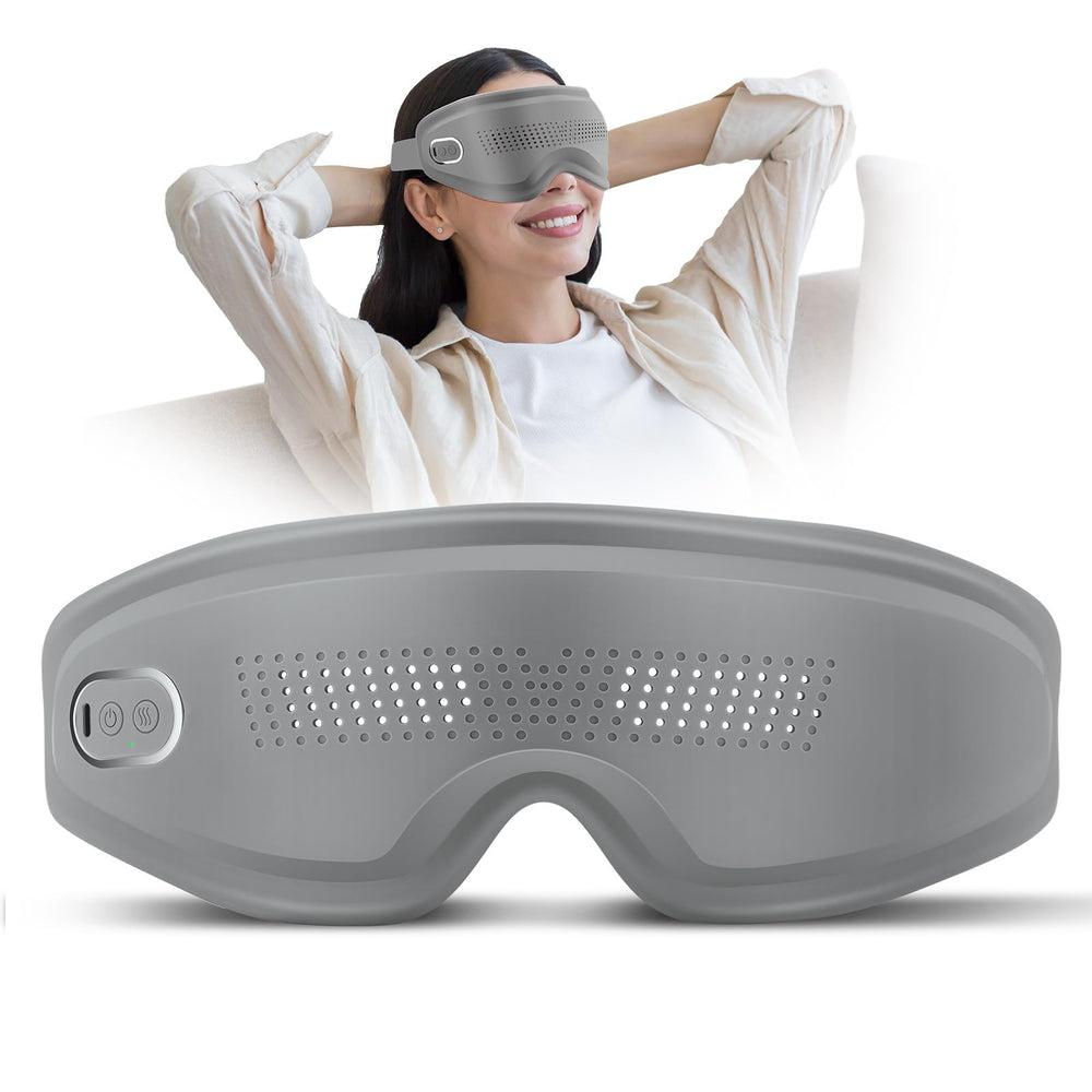 DREAMSOME Eye Massager shows heated massage for soothing eye fatigue