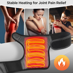 DREAMSOME knee warming wrap showing temperature control on the panel for comfort.