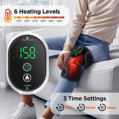 DREAMSOME knee heating pad used outdoors for warm relief on the go.