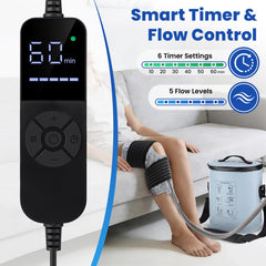 DREAMSOME portable cryotherapy system in use for knee recovery
