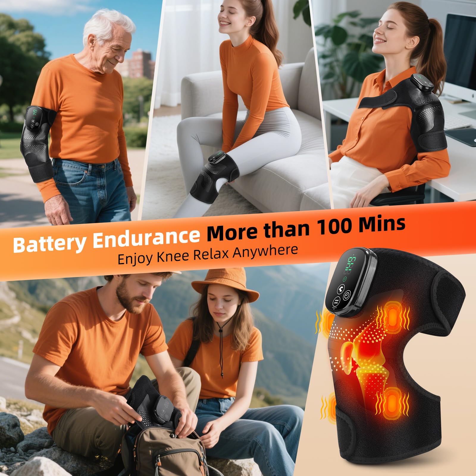 DREAMSOME portable knee heating pad designed for daily routines and travel.