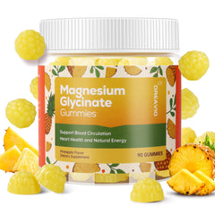 Dreavio magnesium glycinate gummies pineapple bottle showcases relaxing support