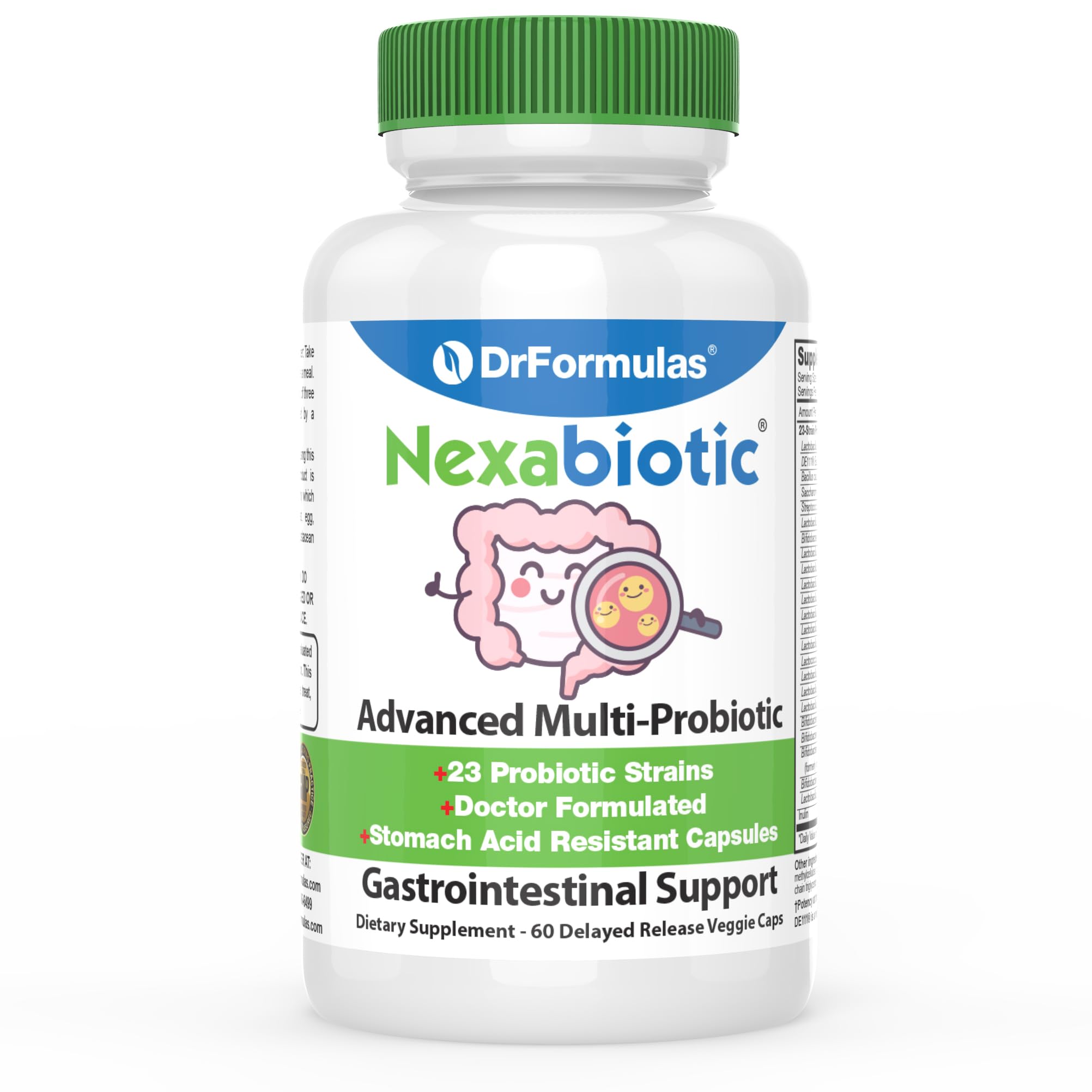 DrFormulas Nexabiotic bottle on shelf for daily gut support
