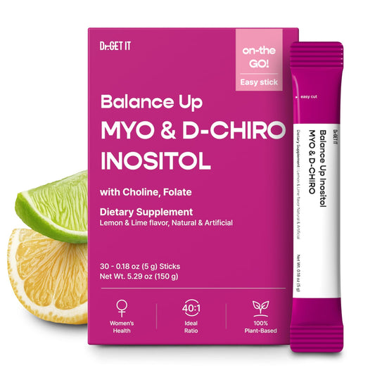 Dr.GET IT Balance Up bottle front view highlighting the overall formula for hormonal balance
