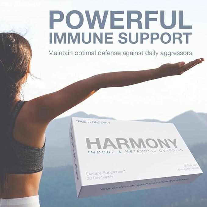 Drink HRW Harmony 30-count pack on counter for daily routine