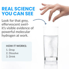 DRINK HRW Harmony+ dissolved hydrogen cloud demonstrating peak potency after mixing.