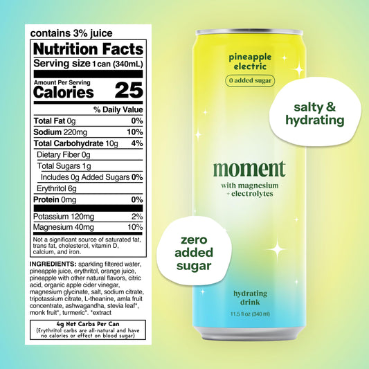 Moment Pineapple pour illustrates crisp electrolyte hydration after activity.
