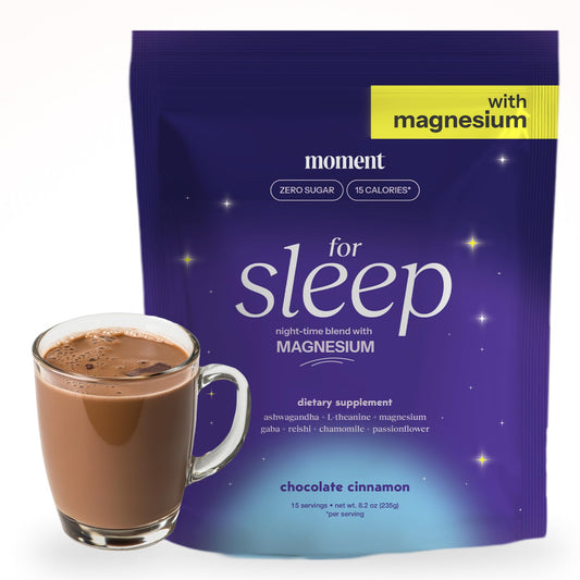 Drink Your Meditation Moment Sleep Powder bottle ready for a calm bedtime routine.