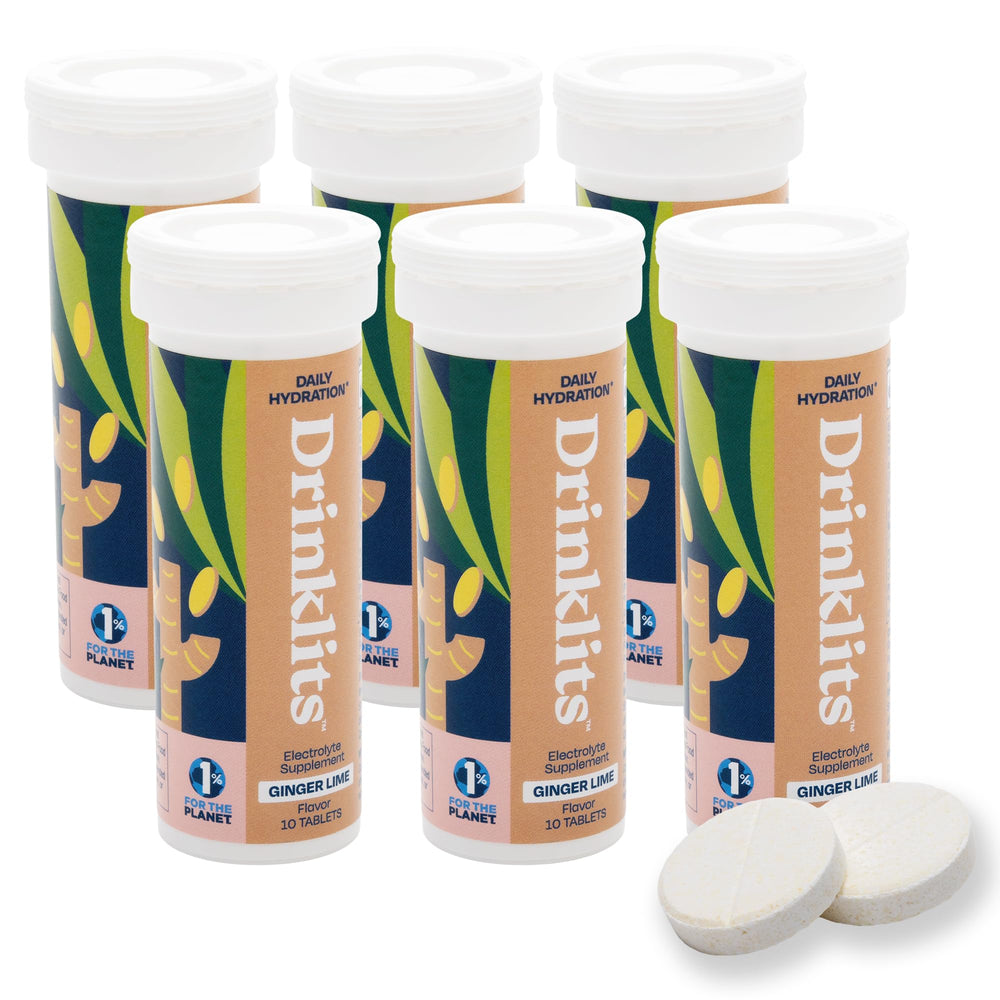 Drinklits Ginger Lime tablets bundle display for on-the-go hydration.