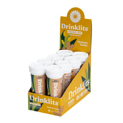Drinklits Ginger Lime tablets in a tube ready for sugar-free hydration.