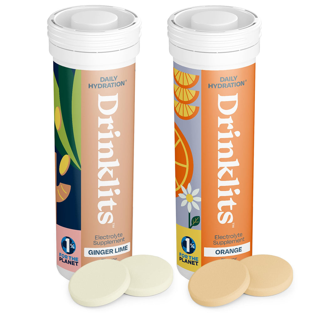 Drinklits Ginger-Lime tablets tube for on-the-go hydration with zero sugar.