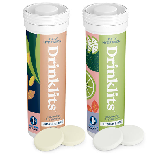 Drinklits Ginger-Lime hydration tablets in a tube for on the go flavor