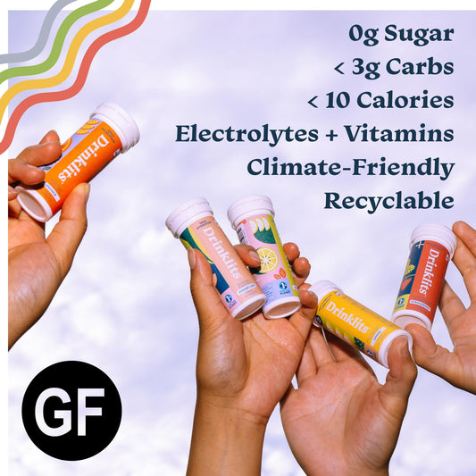 Drinklits Lemon Daily Immune Support tube highlighting vitamin C and herbal blend.