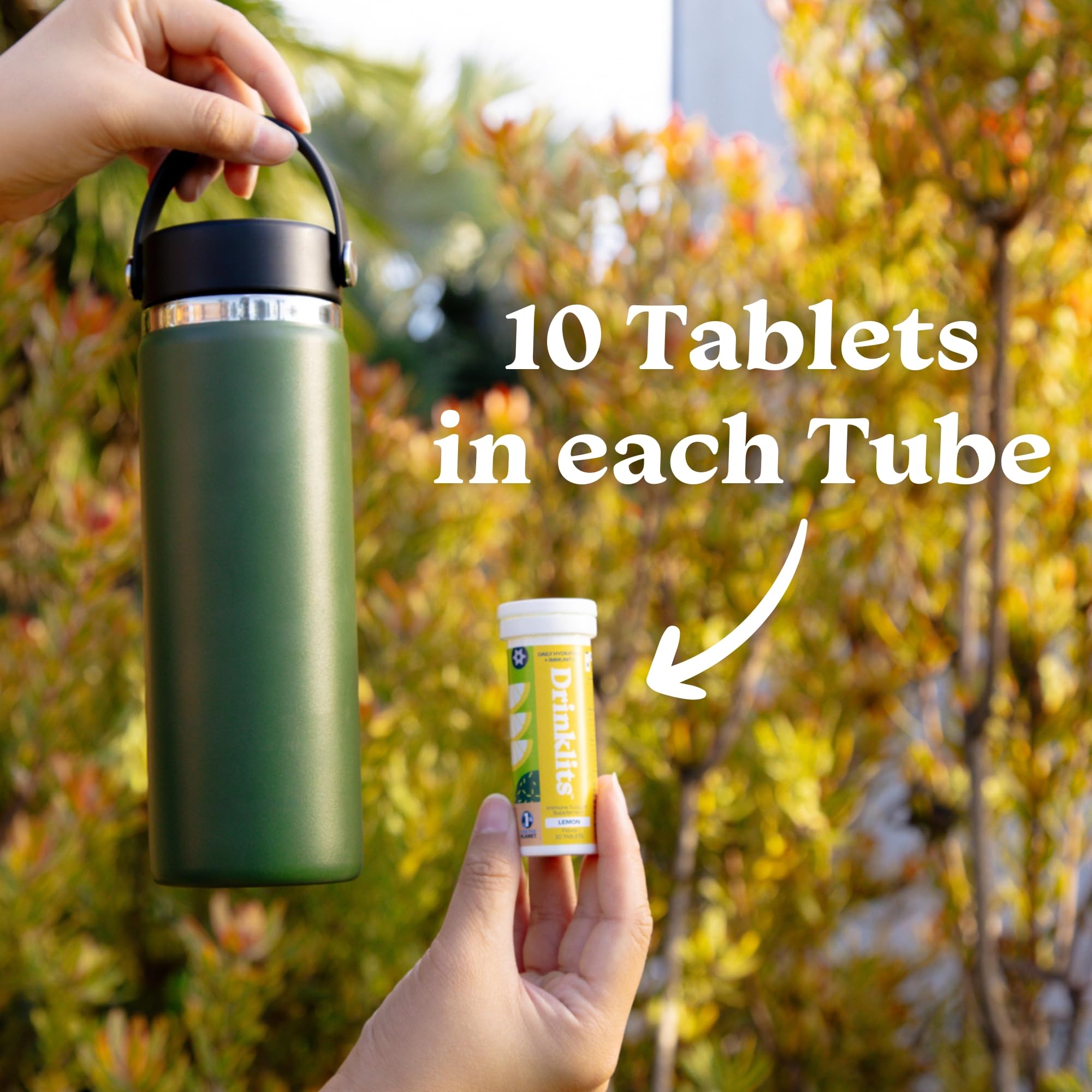 Drinklits Lemon Immune Tablets on-the-go packaging for portable wellness.