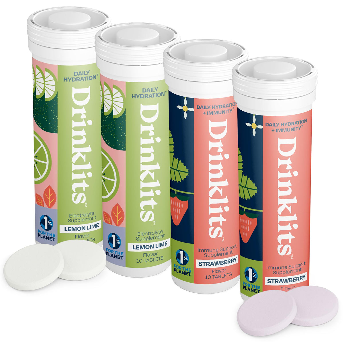 Drinklits Lemon-Lime Daily Hydration tubes on the go for refreshed hydration.