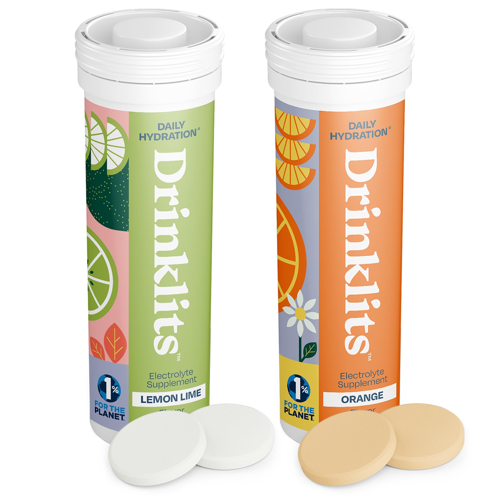 Drinklits Lemon-Lime tablets in a tube for zero-sugar hydration on the go.