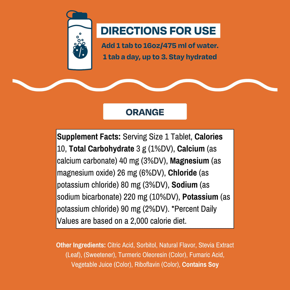 Drinklits Orange Daily Hydration served in a glass with ice for a cool drink.