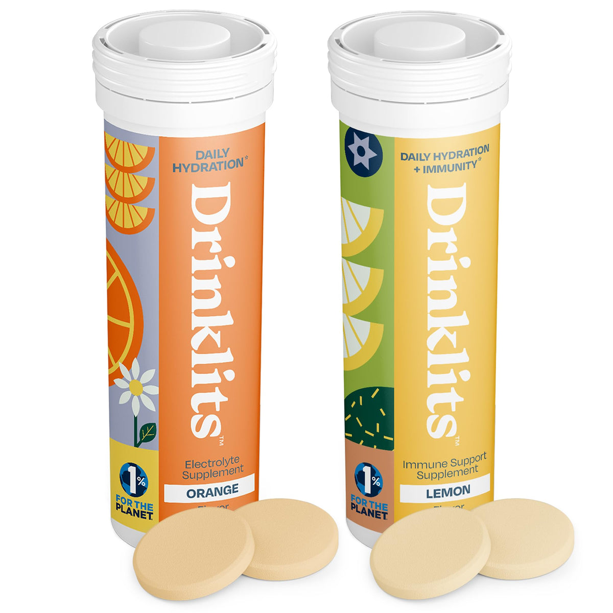 Drinklits orange daily hydration tube for on-the-go hydration
