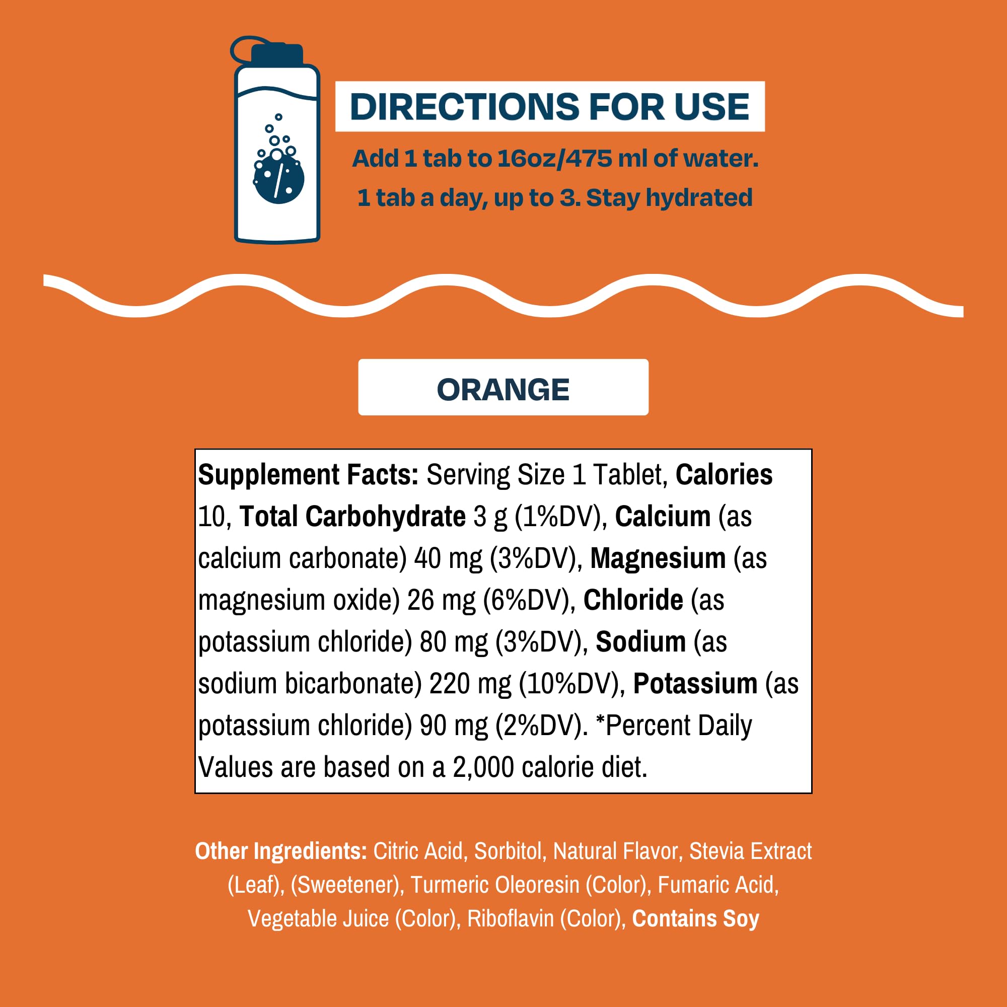 Drinklits Orange tablets on the go in a bag for portable wellness.