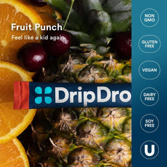 DripDrop ingredient list close-up highlights potassium and vitamin C