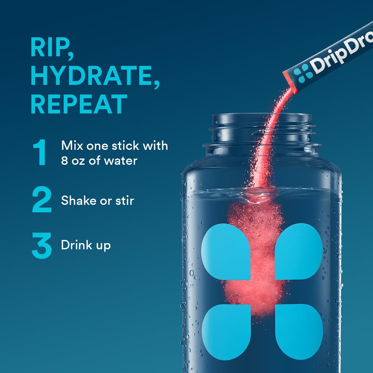 DripDrop Fruit Punch single-serve packet ideal for travel