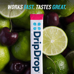 DripDrop electrolytes include potassium, magnesium, zinc with vitamin C for daily hydration support.