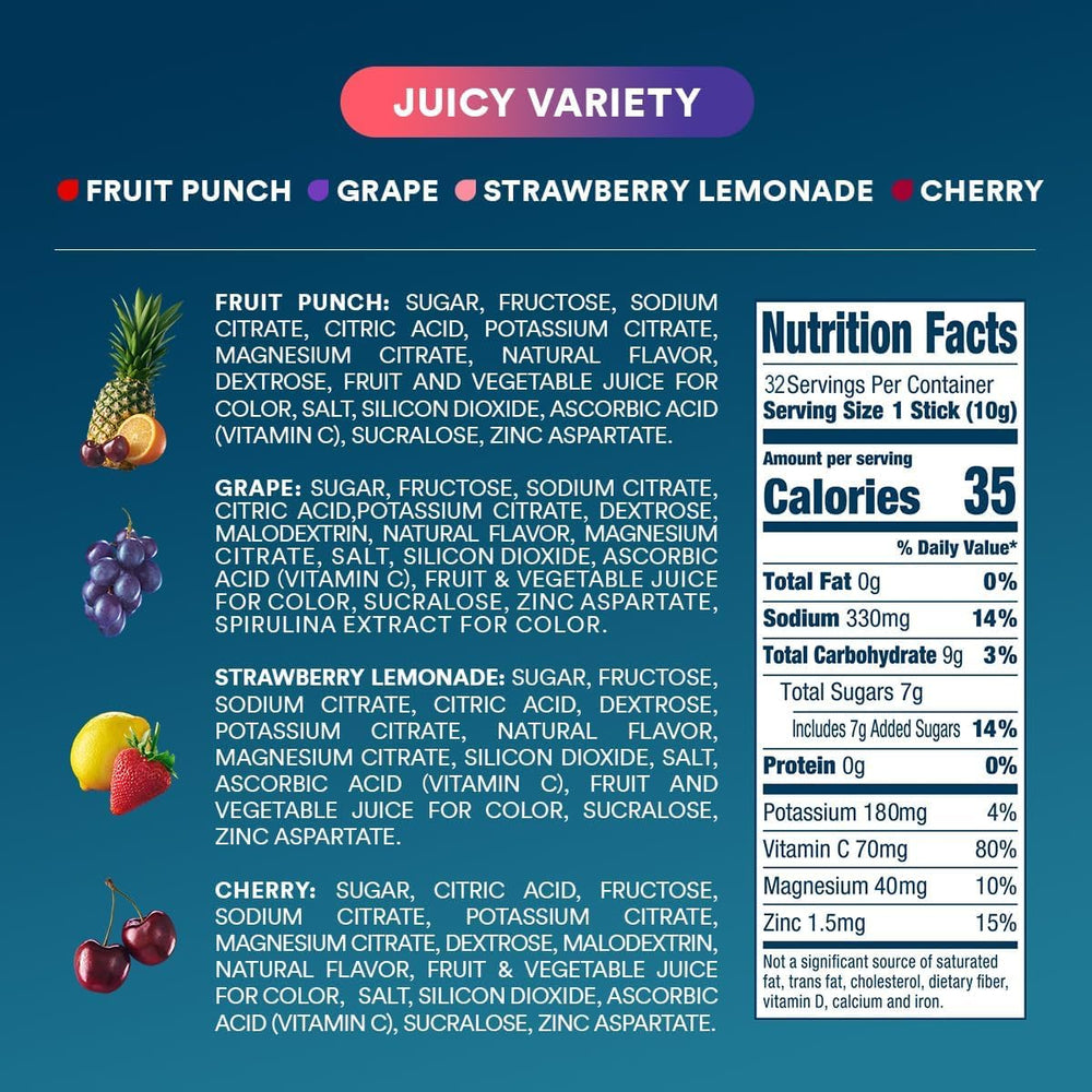 DripDrop ingredients list highlighting Non-GMO, vegan, gluten-free qualities