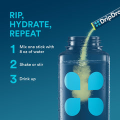 DripDrop Lemon Lime ingredients panel emphasizes non-GMO vegan gluten-free formula.