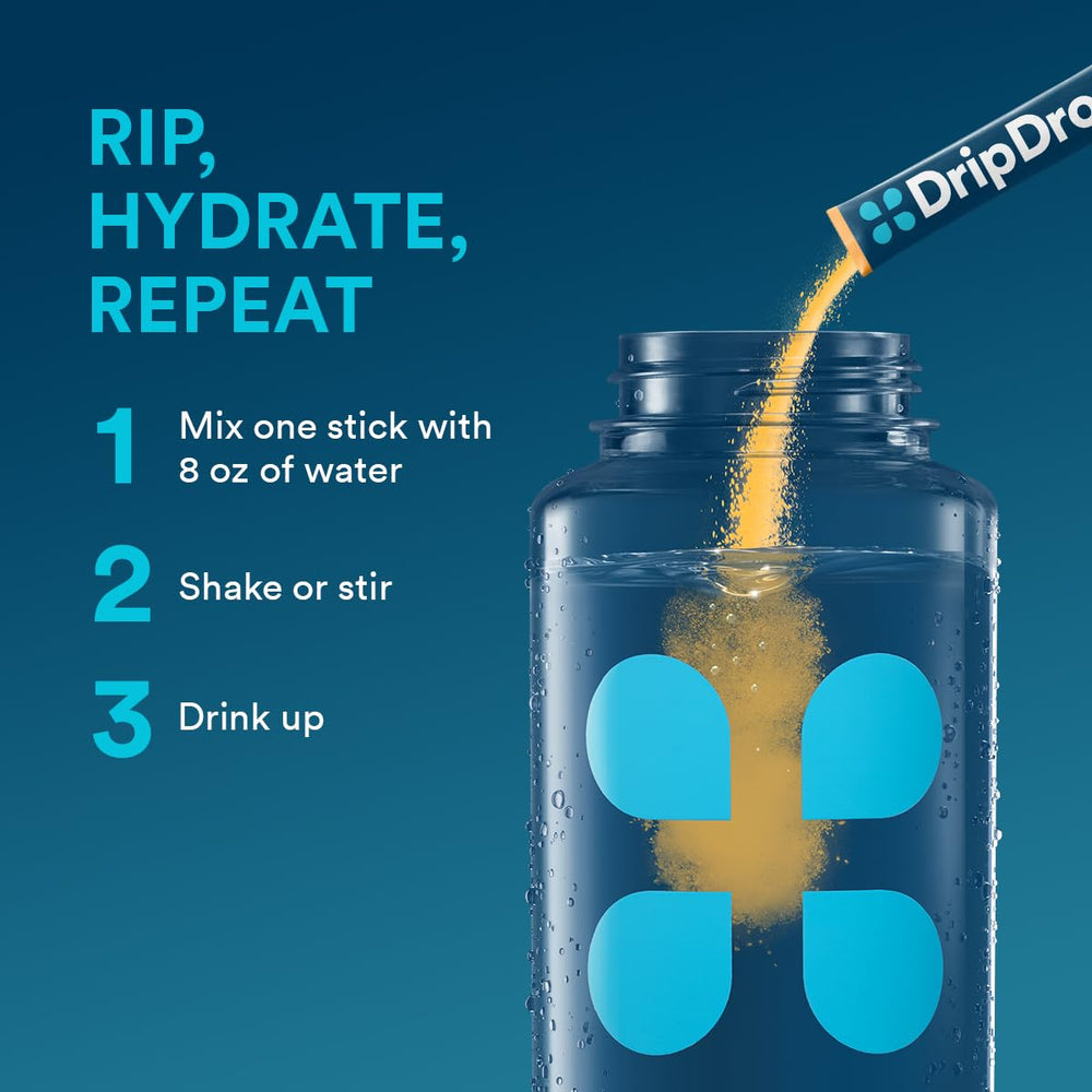 DripDrop packets opened for convenient on-the-go hydration