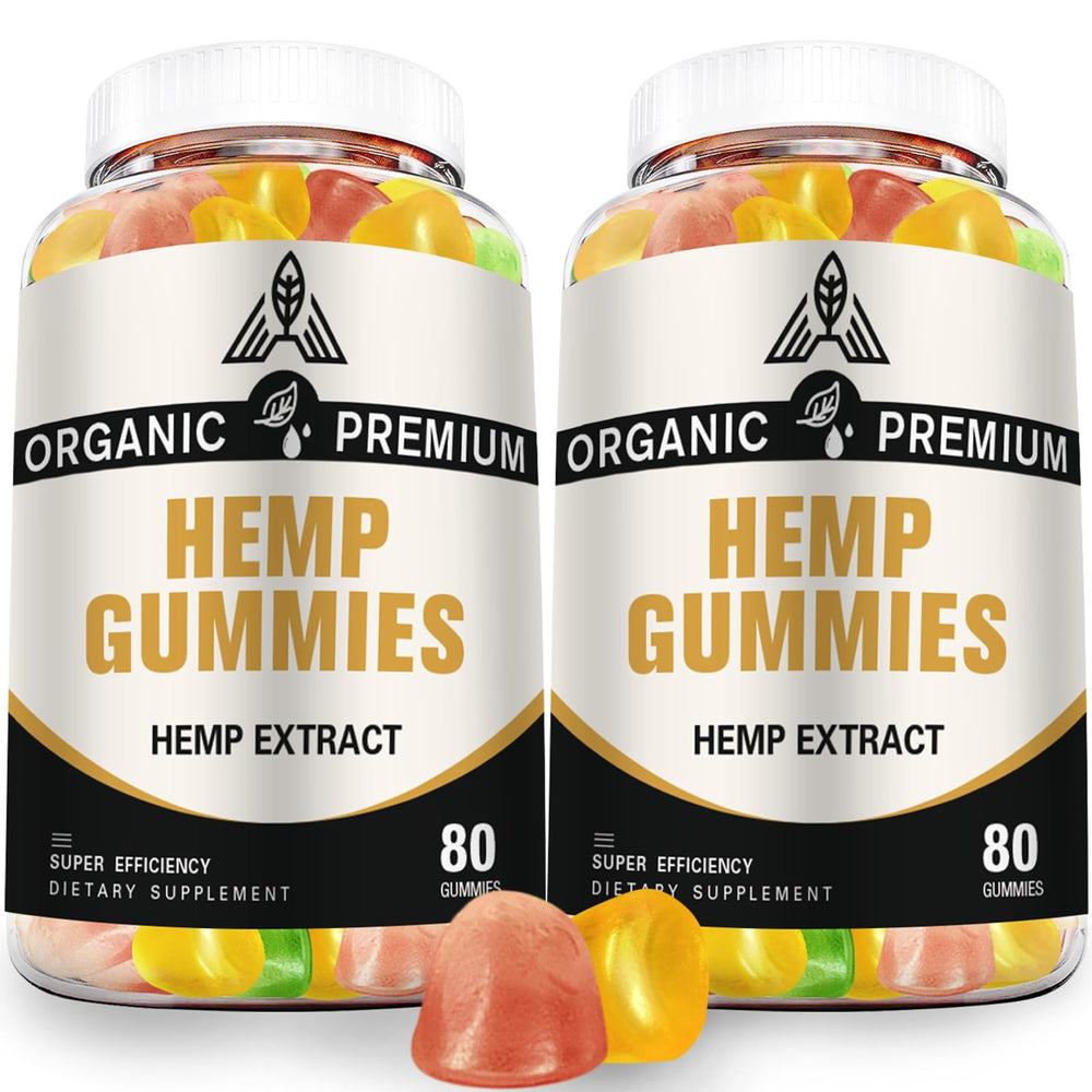 DriRaych hemp gummies 2-pack pack shot promotes daily support and easy dosing.