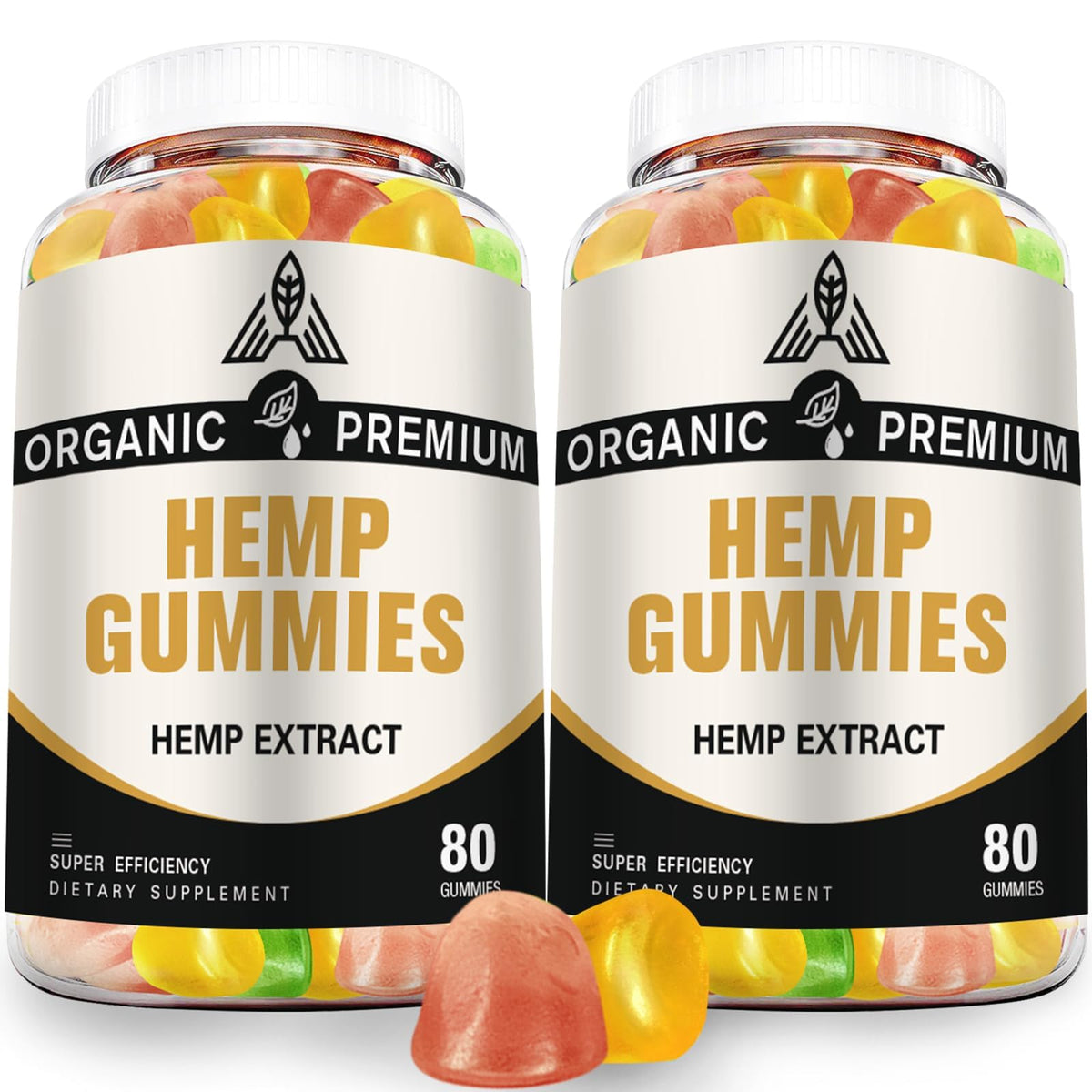 DriRaych hemp gummies 2-pack pack shot promotes daily support and easy dosing.