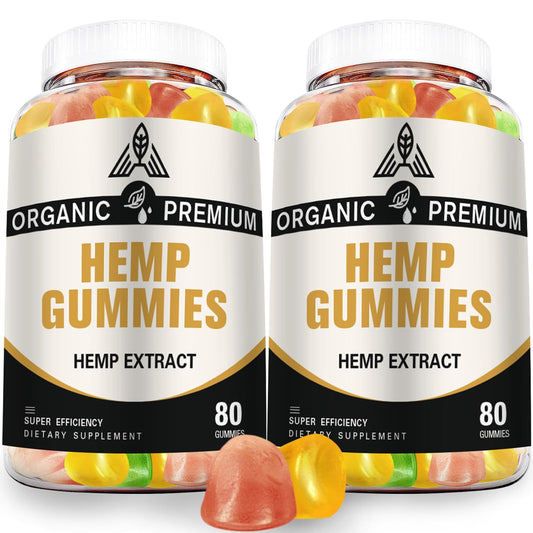 DriRaych hemp gummies 2-pack pack shot promotes daily support and easy dosing.